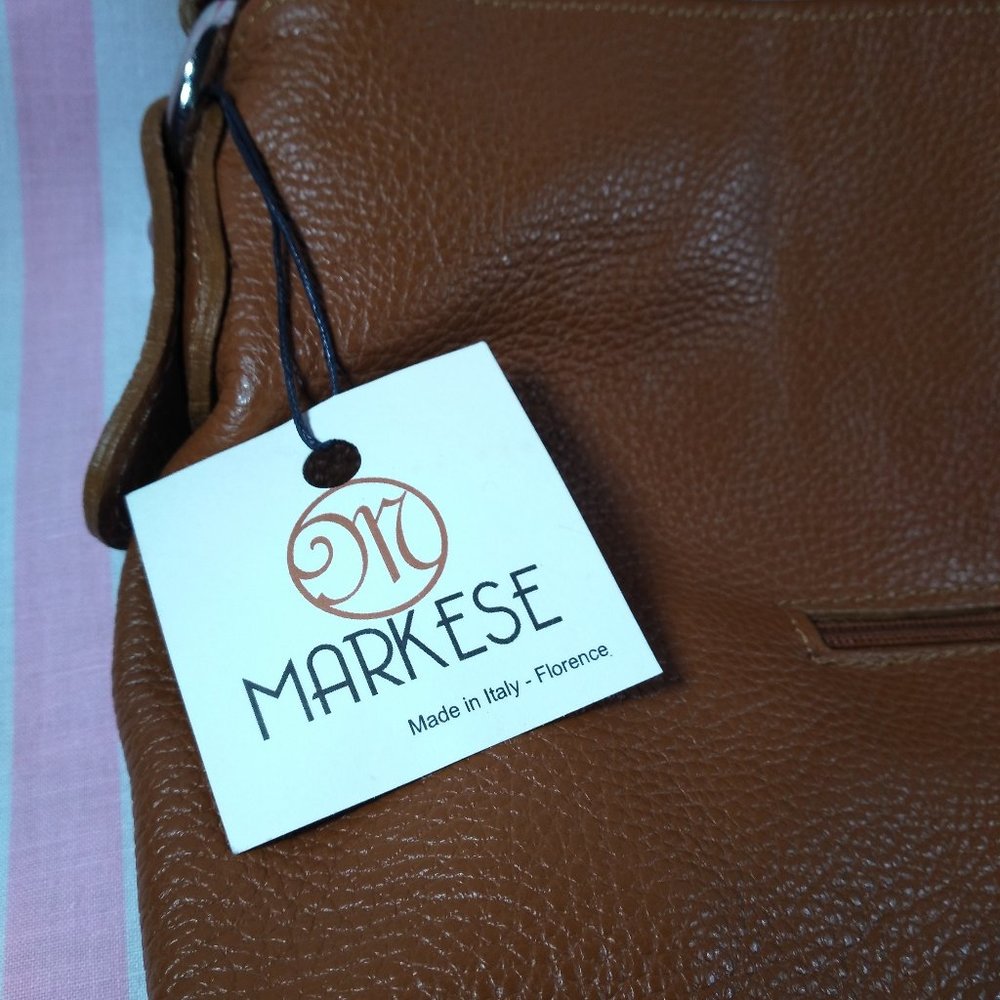 ✨ SOLD ✨ Gorgeous Markese Italian Leather Handle or Shoulder Bag NEW w/Tag! - Picture 7 of 16